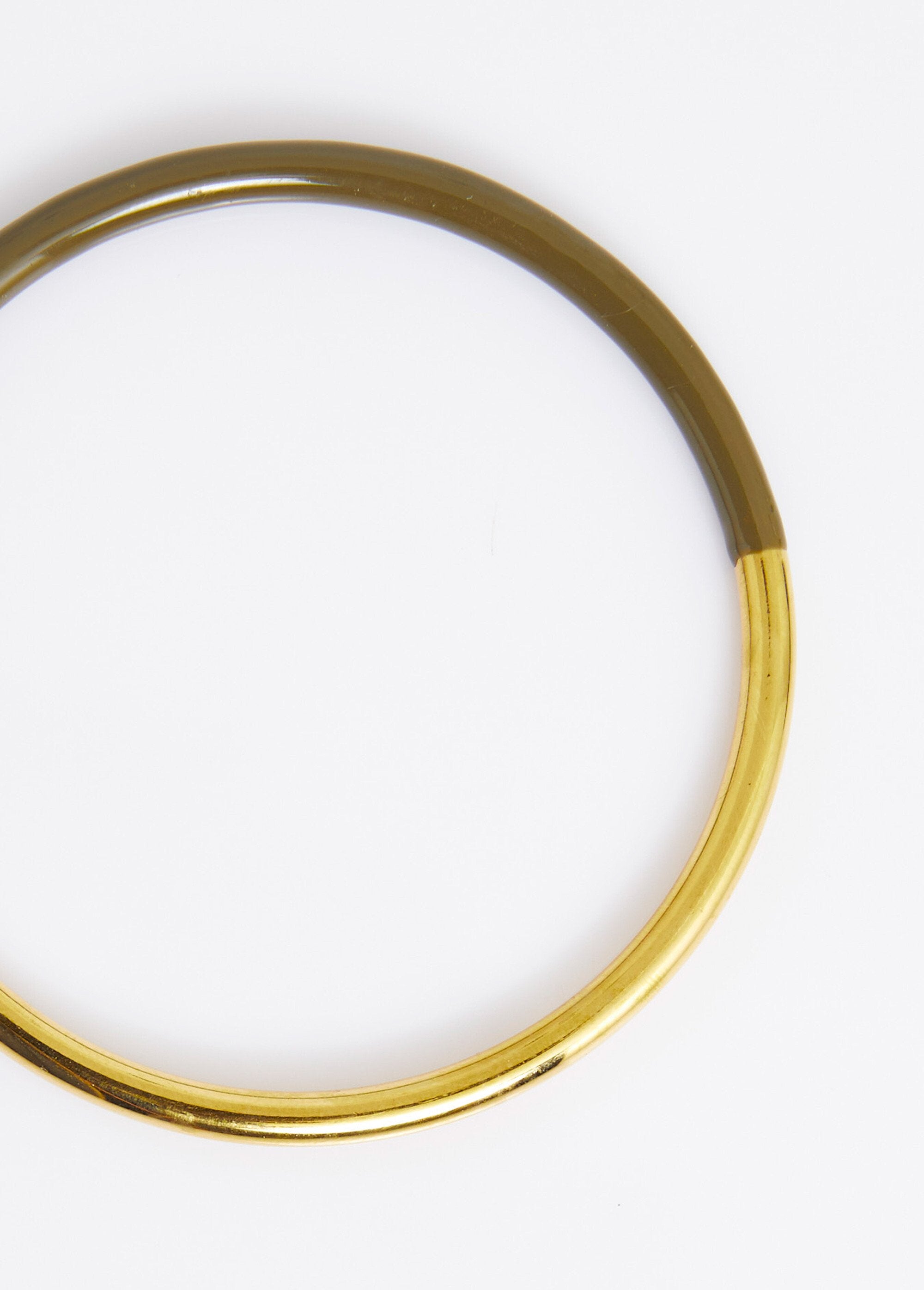 Half-enameled_stainless_steel_ring_Gold_and_khaki_DE1_slim