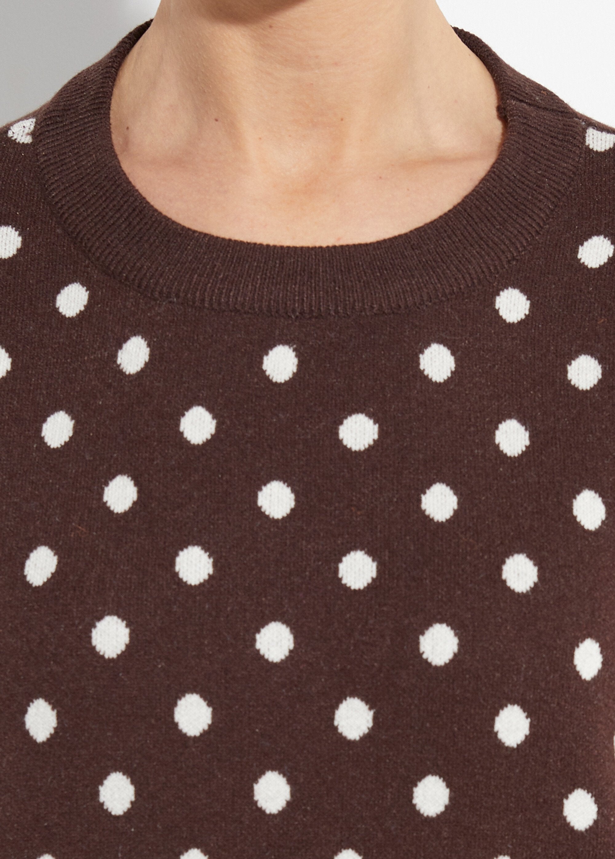 Round_neck_polka_dot_sweater,_jacquard_knit_Chocolate_DE1_slim