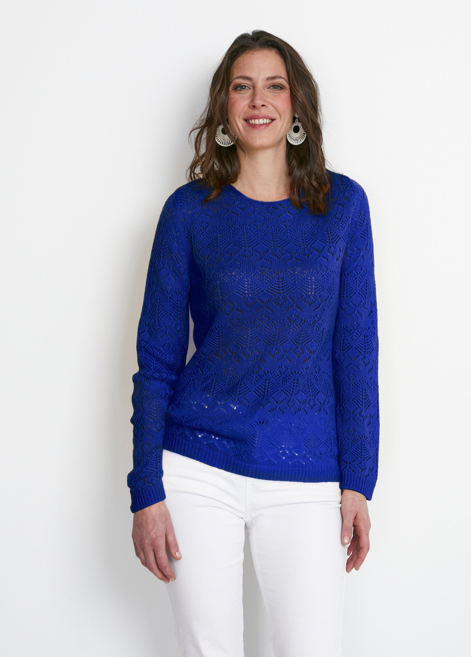 Pull_maille_ajourée_manches_longues_Bleu_FA1_slim