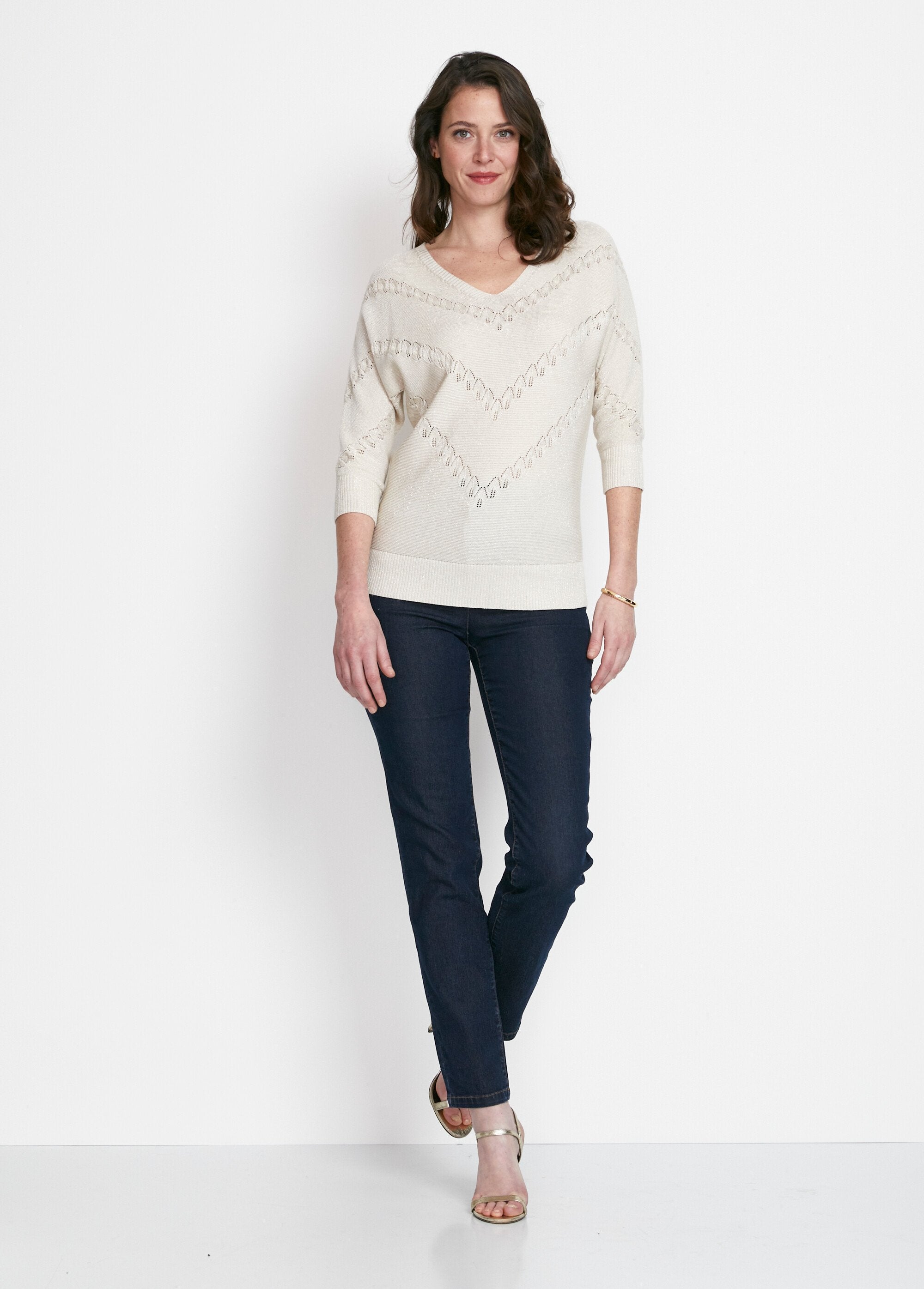 Pull_maille_brillante_fantaisie_ajourée_Beige_SF1_slim