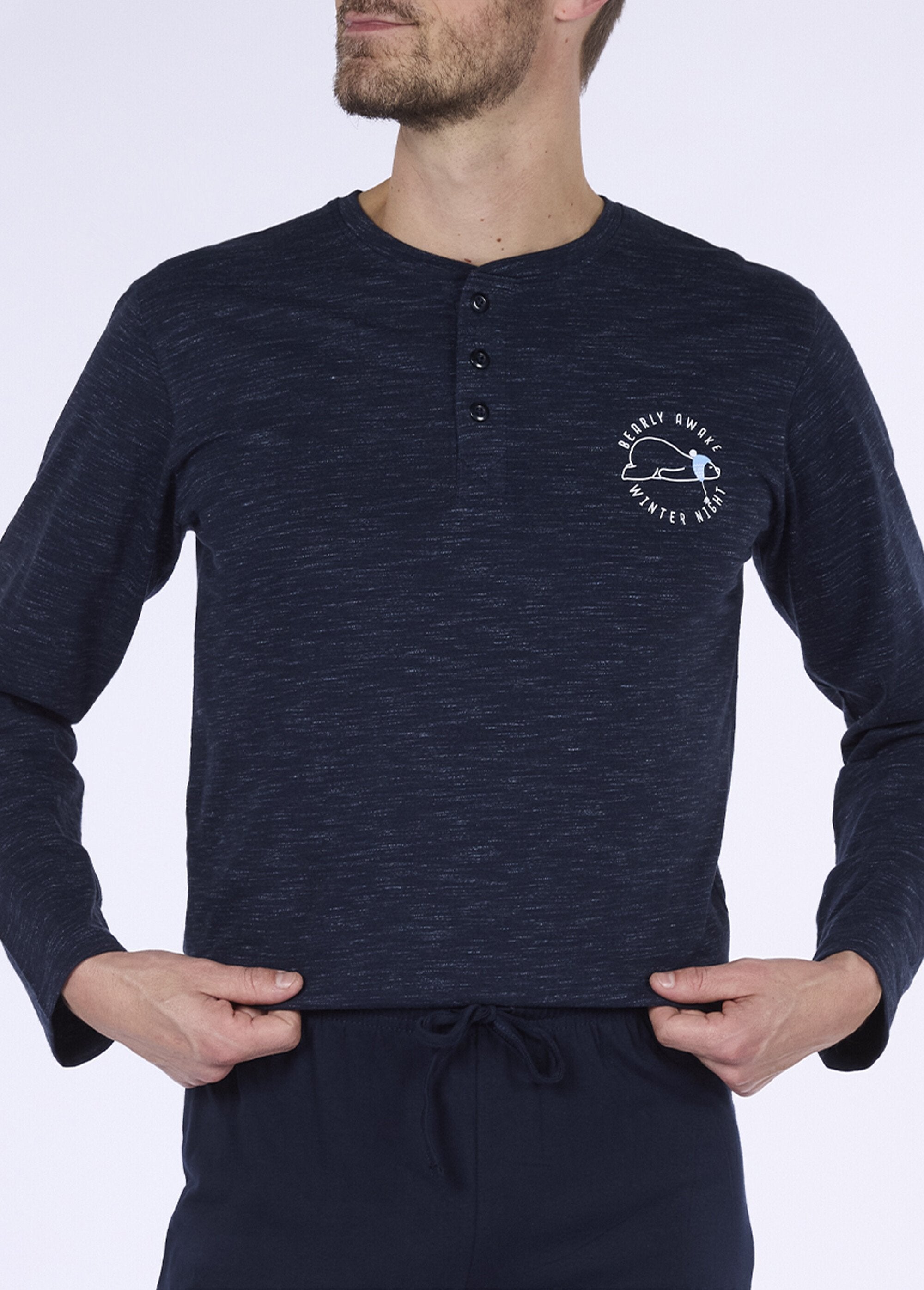 2-piece_long-sleeved_heathered_pajamas_China_blue_DE1_slim