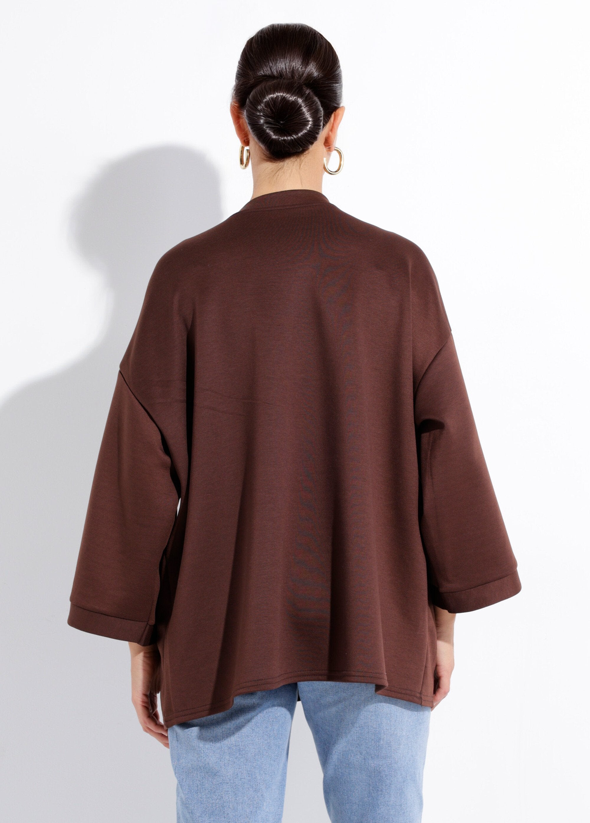 Wide_round_neck_sweatshirt,_3/4_sleeves_Chocolate_DO1_slim