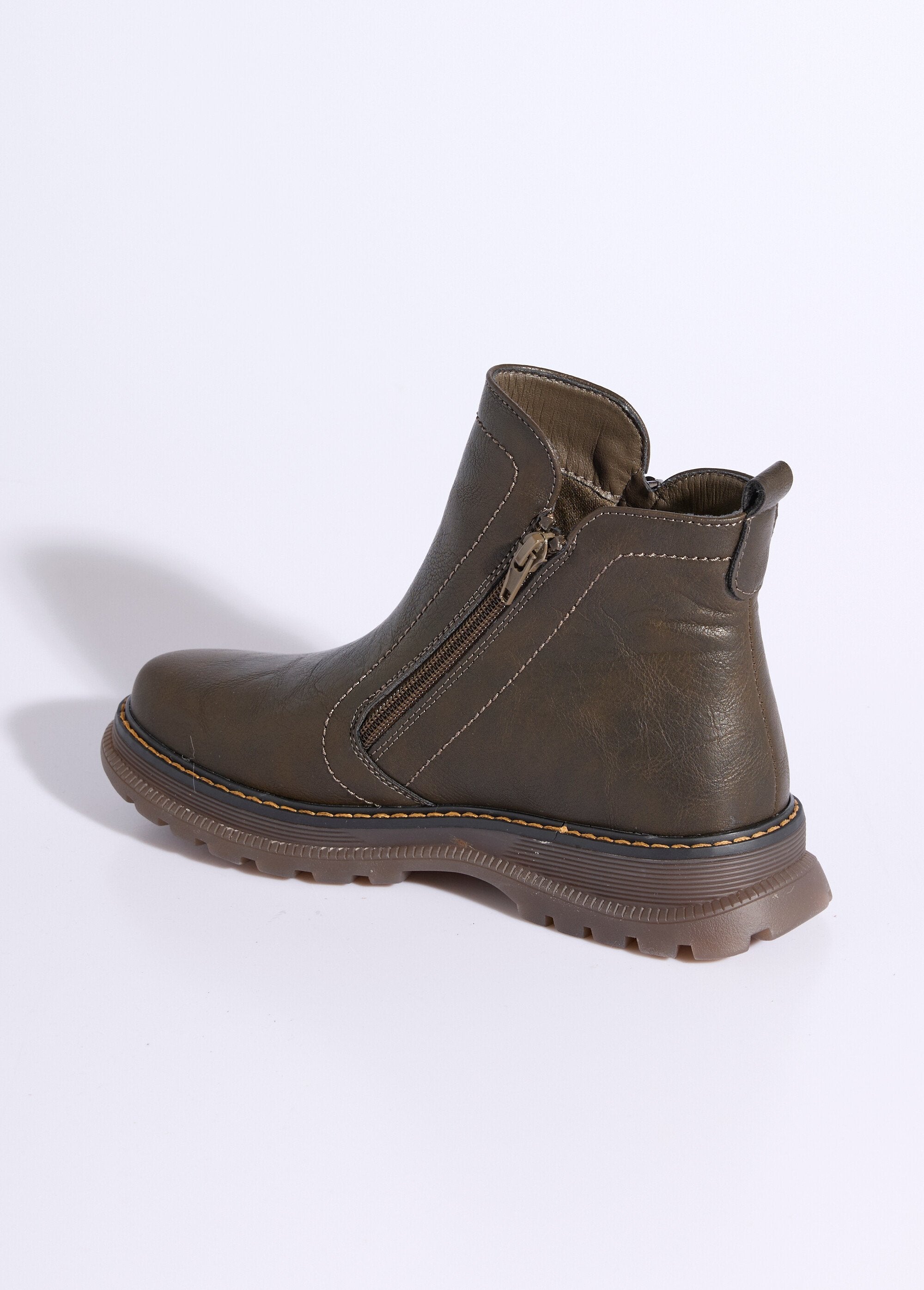 Boots_zippées,_coutures_contrastantes_Kaki_DO1_slim