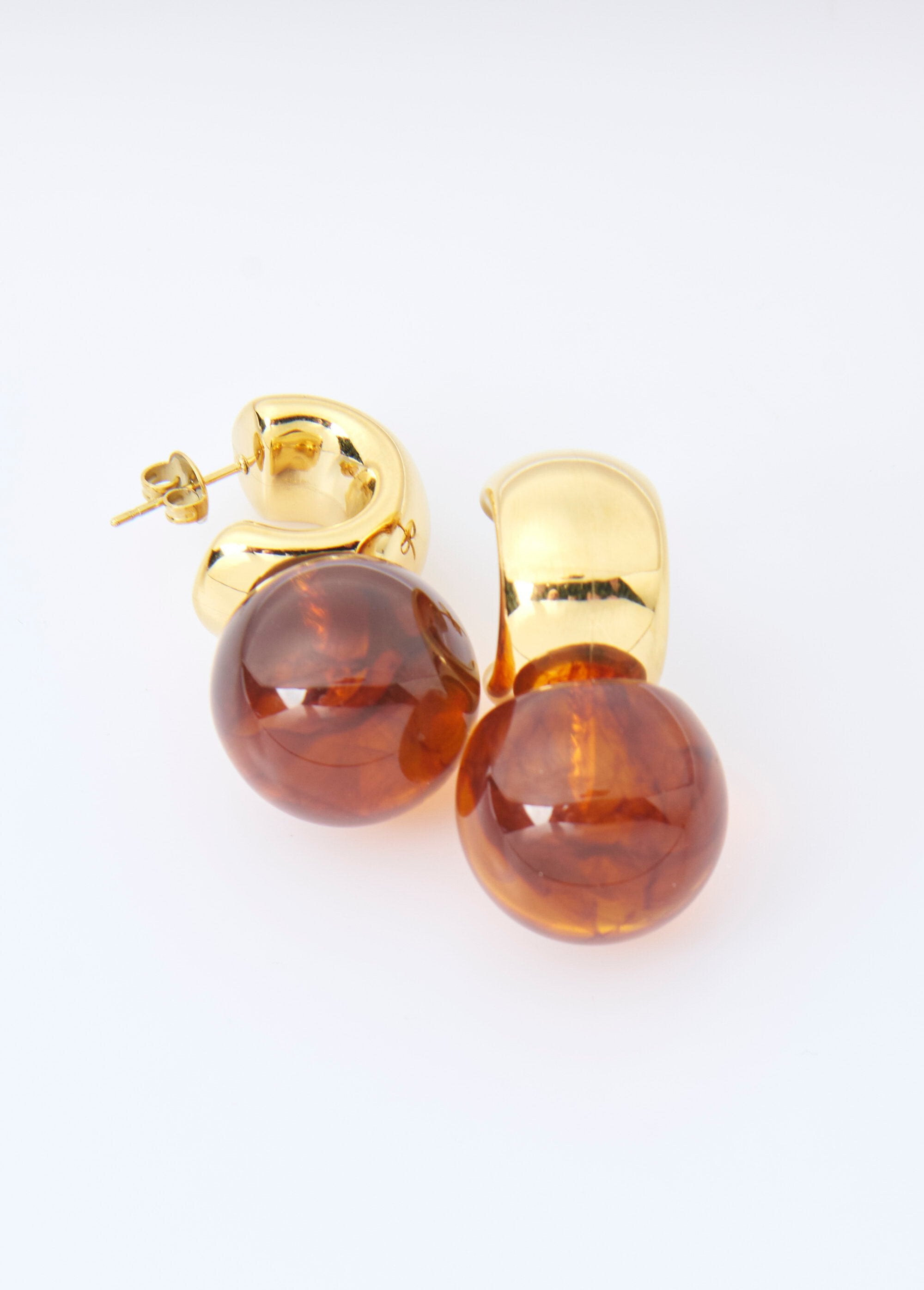 Stainless_steel_and_imitation_amber_earrings_Gold_and_brown_FA1_slim