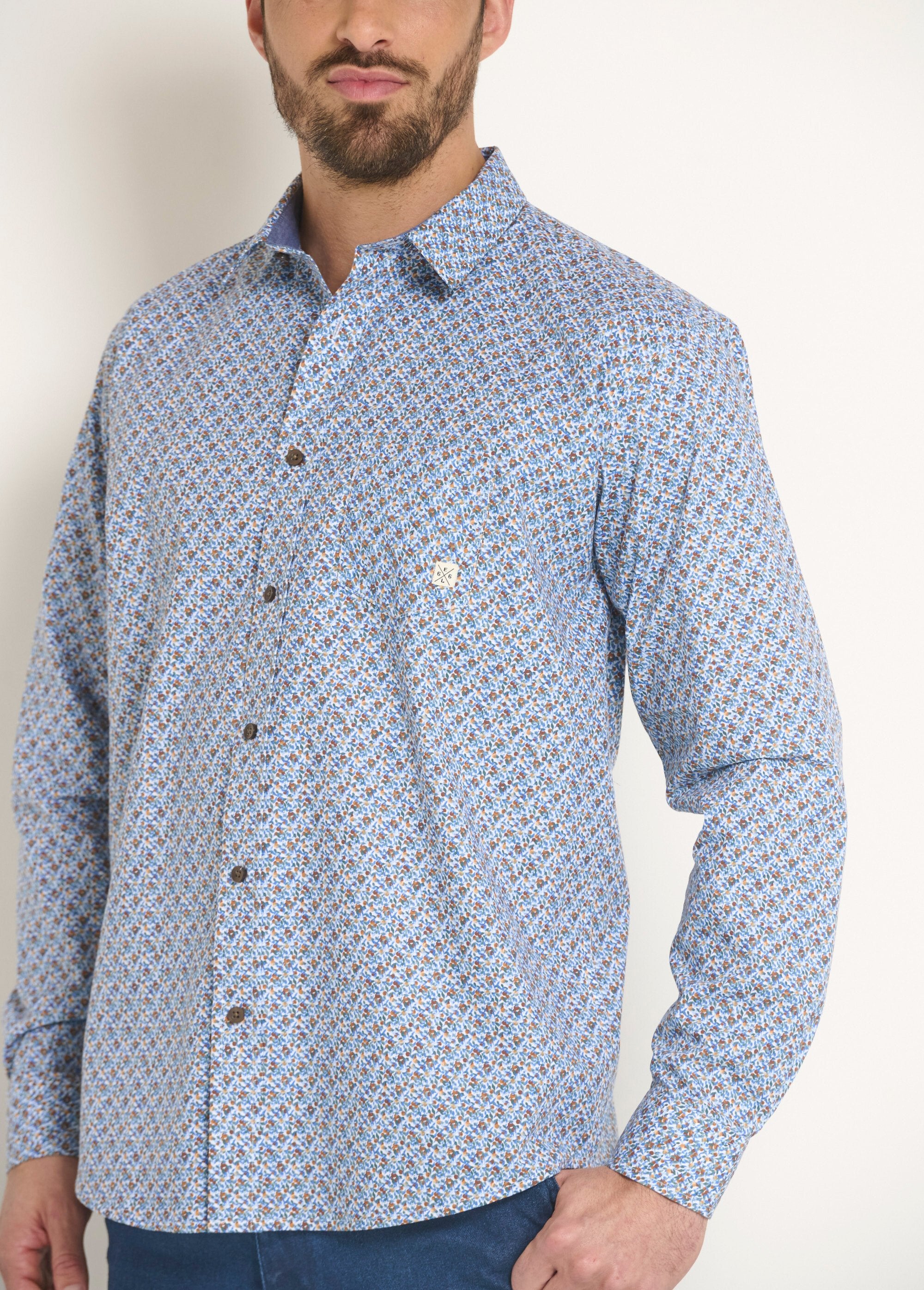 Long_sleeve_micro_pattern_cotton_shirt_Blue_DE1_slim