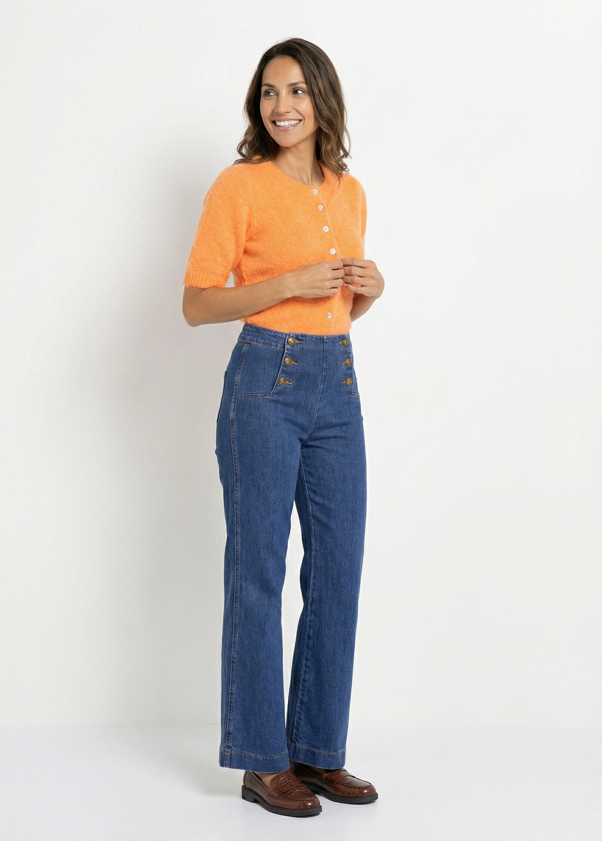 Short-sleeved_cardigan_with_wool_Orange__SF1_slim