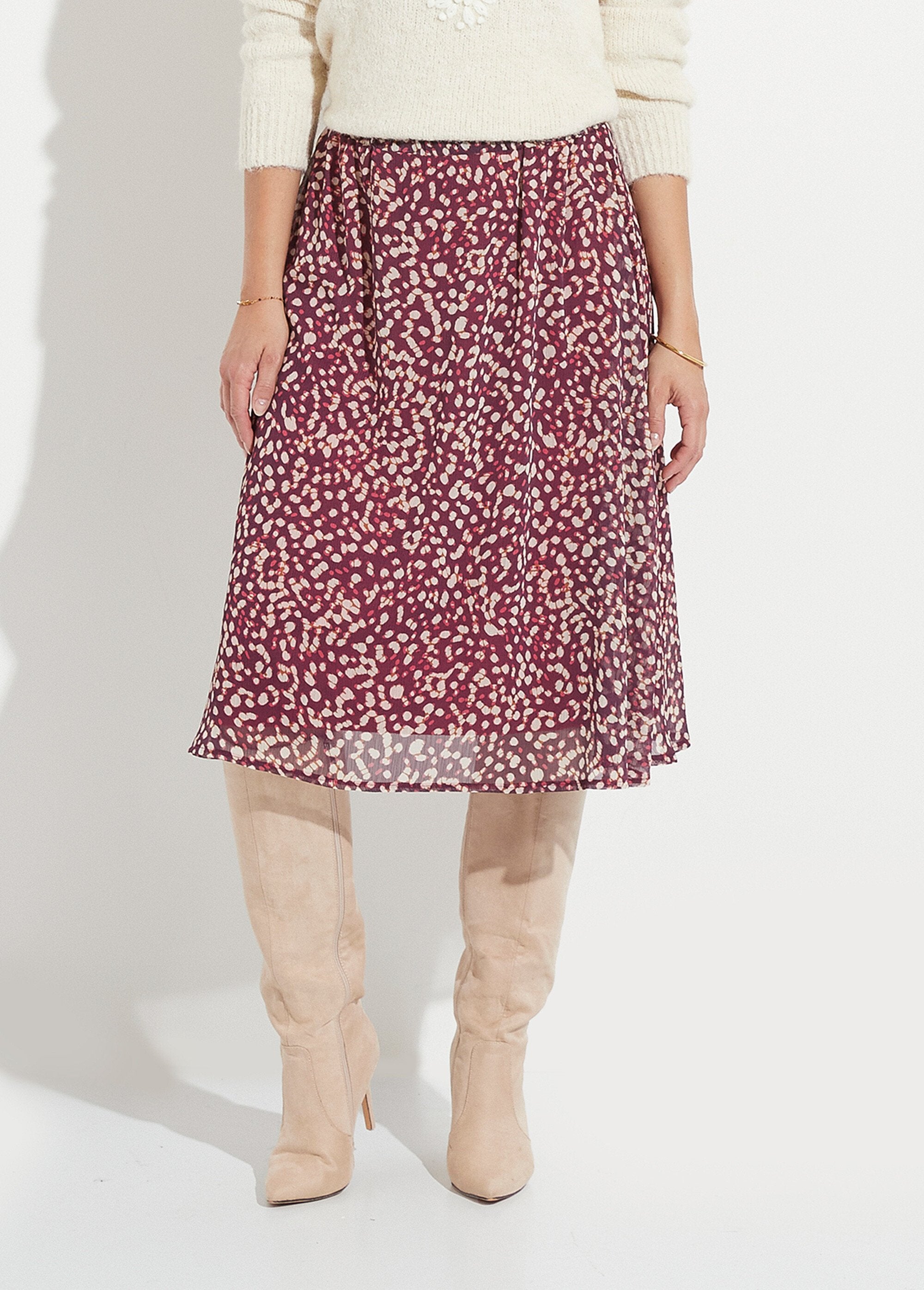 Mid-length_flared_skirt_in_lined_printed_voile_Purple_and_ecru_FA1_slim