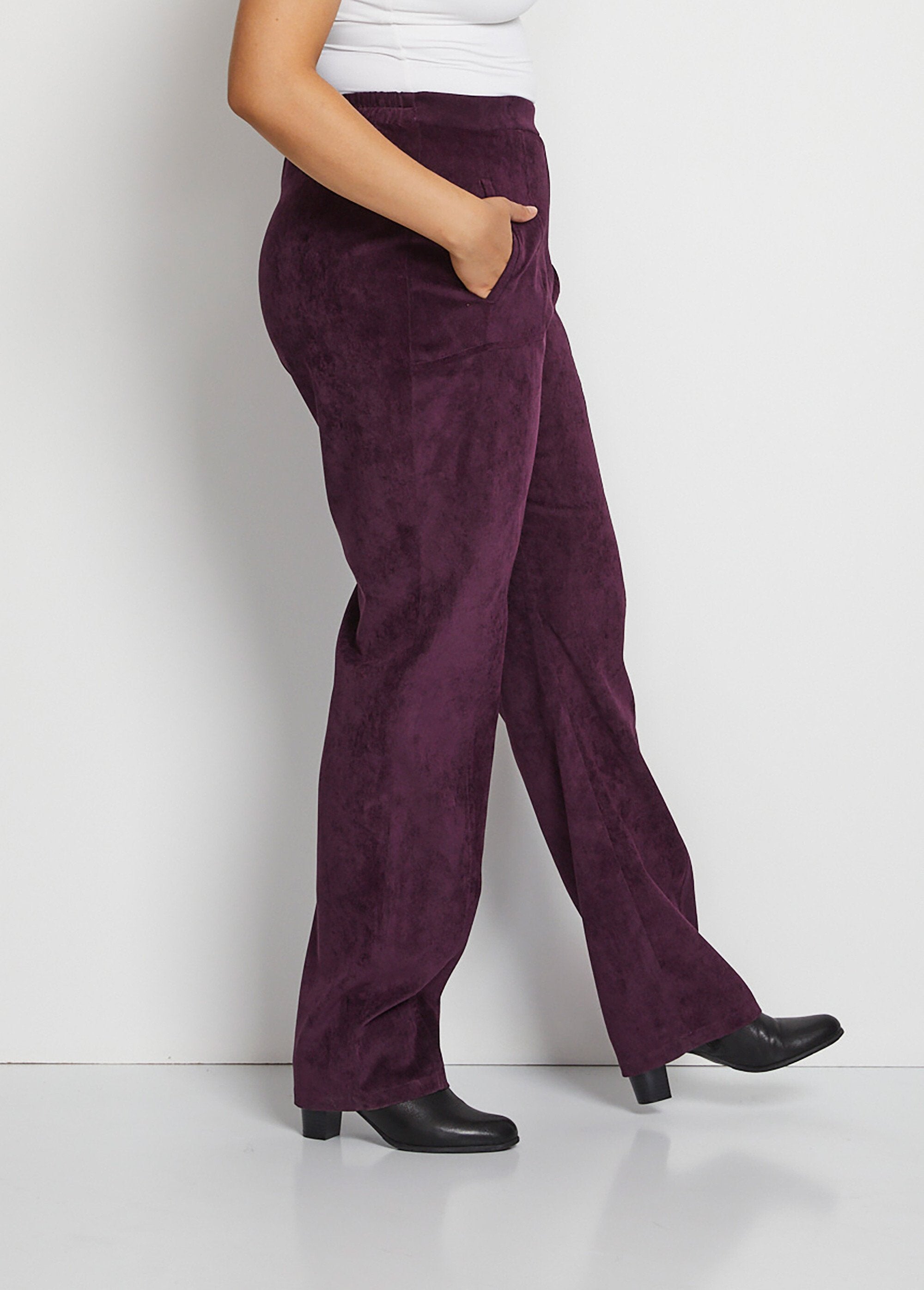 Straight_pants_with_elasticated_waist_and_milleraies_velvet_Plum_DR1_curvy