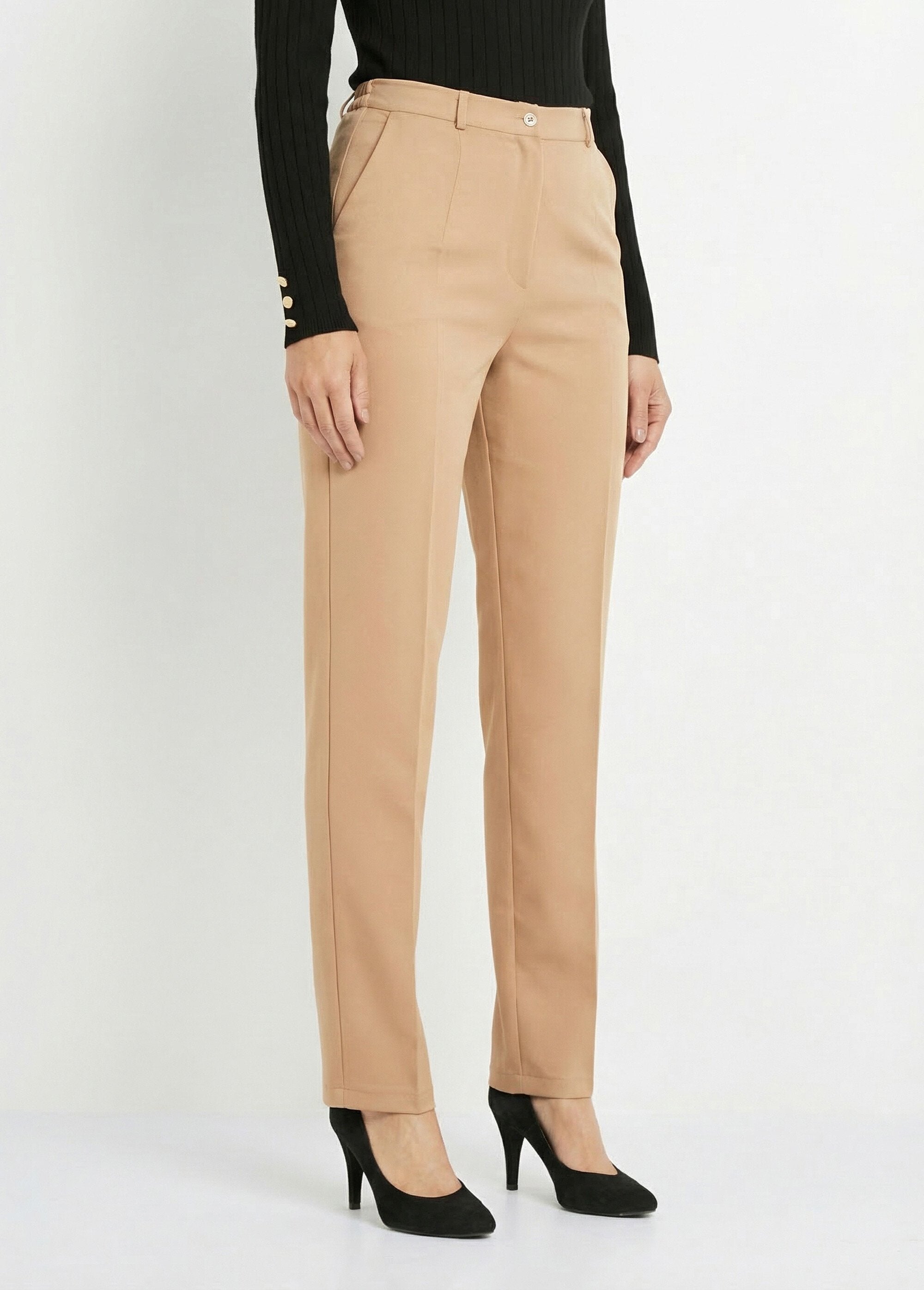 Plain_straight-leg_pants_with_semi-elasticated_waistband_Beige_FA1_slim