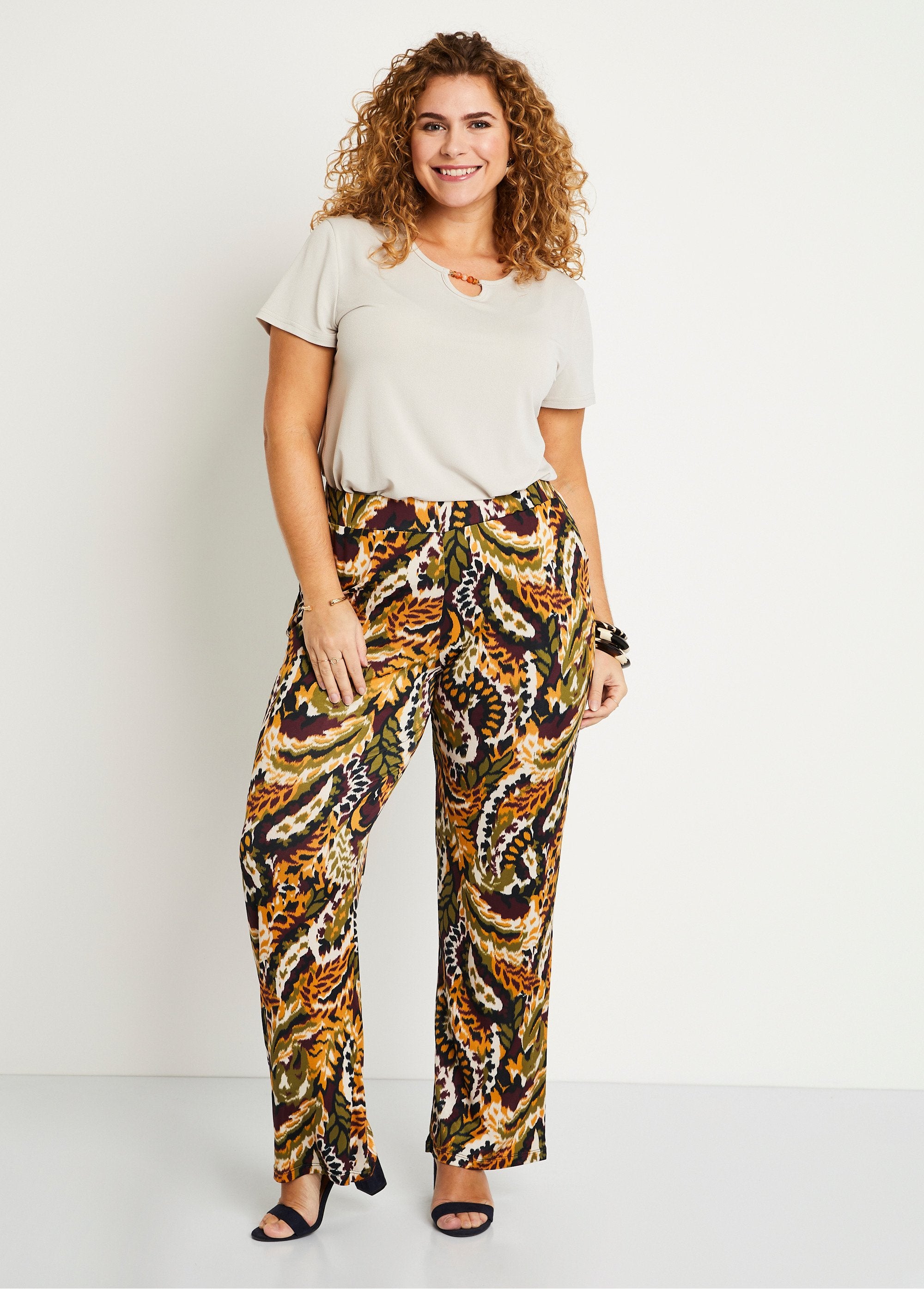 Wide_printed_elasticated_waist_pants_Ocher_and_green_SF1_curvy