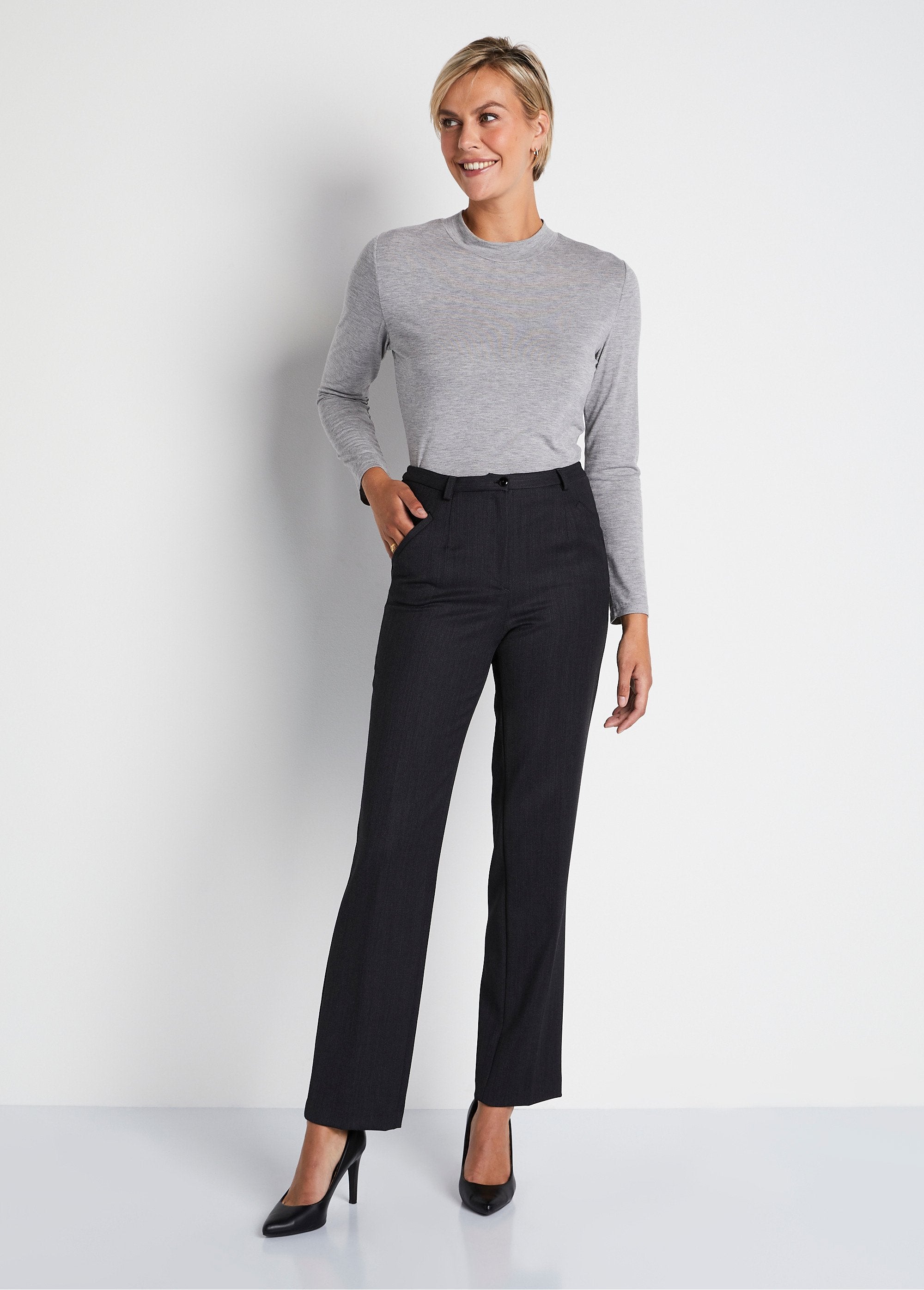 Straight_semi-elasticated_waist_pants_Gray_SF1_slim