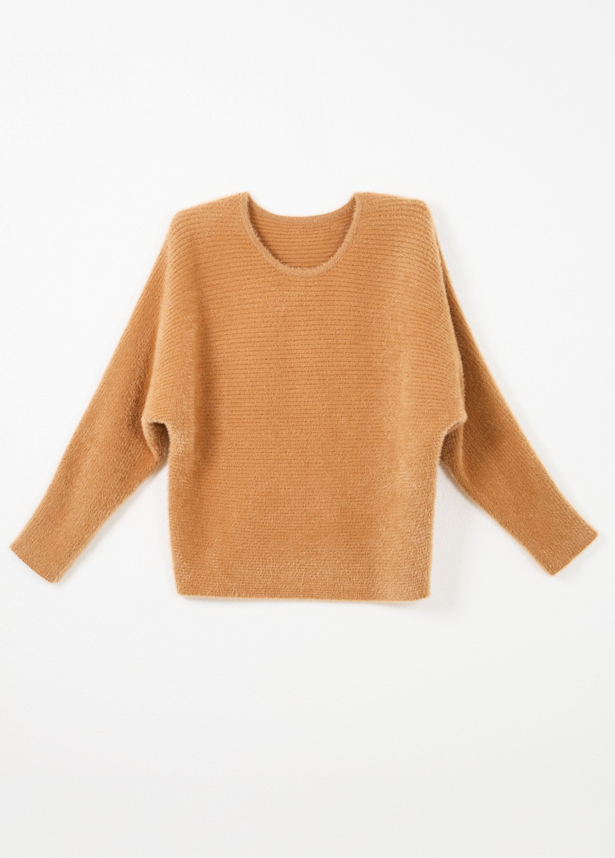 Ribbed_round-neck_sweater_with_boxed_armholes_Camel_AP1_slim