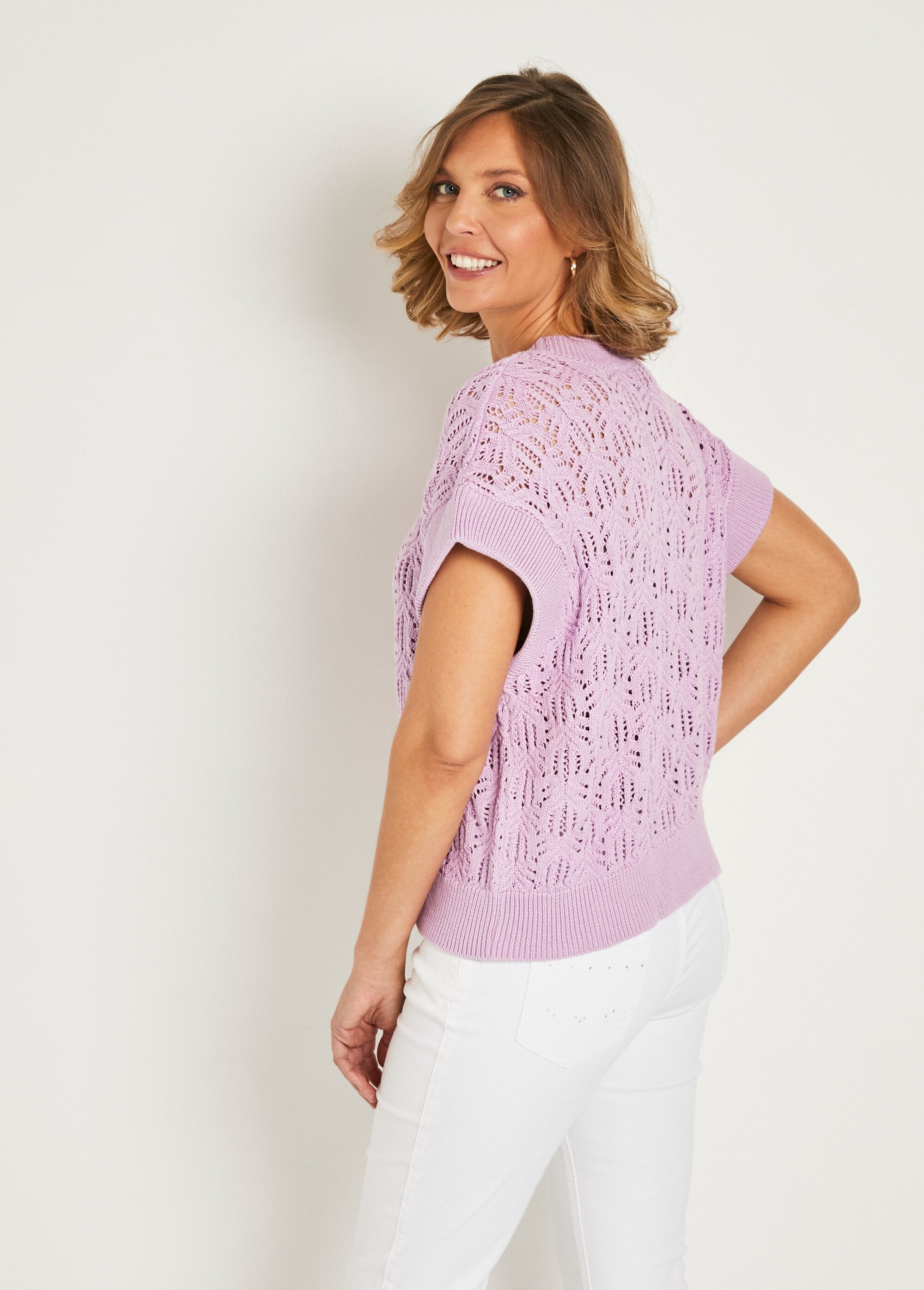 Short-sleeved_openwork_knit_sweater_Lilac_DO1_slim