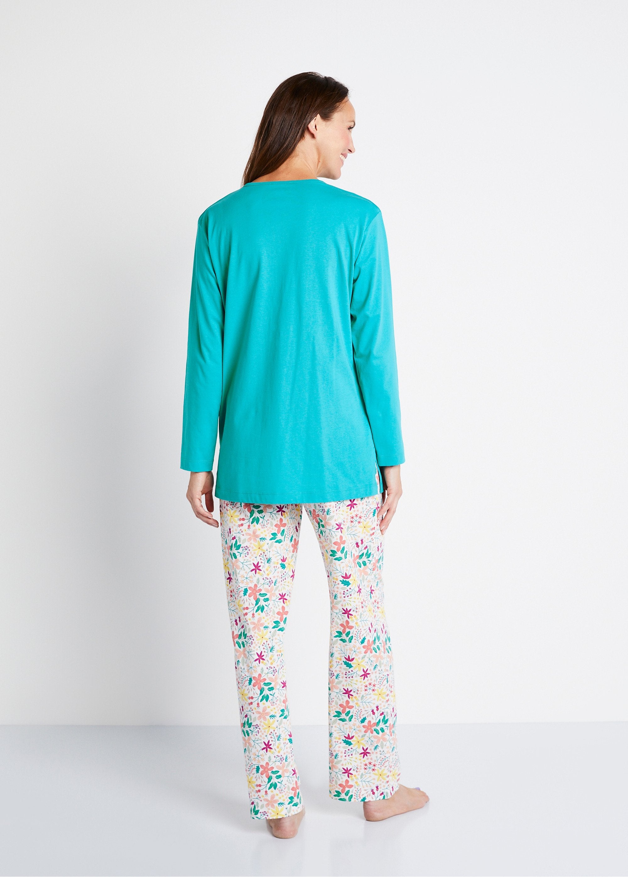 Floral_cotton_pajamas_Duck_green_DO1_slim