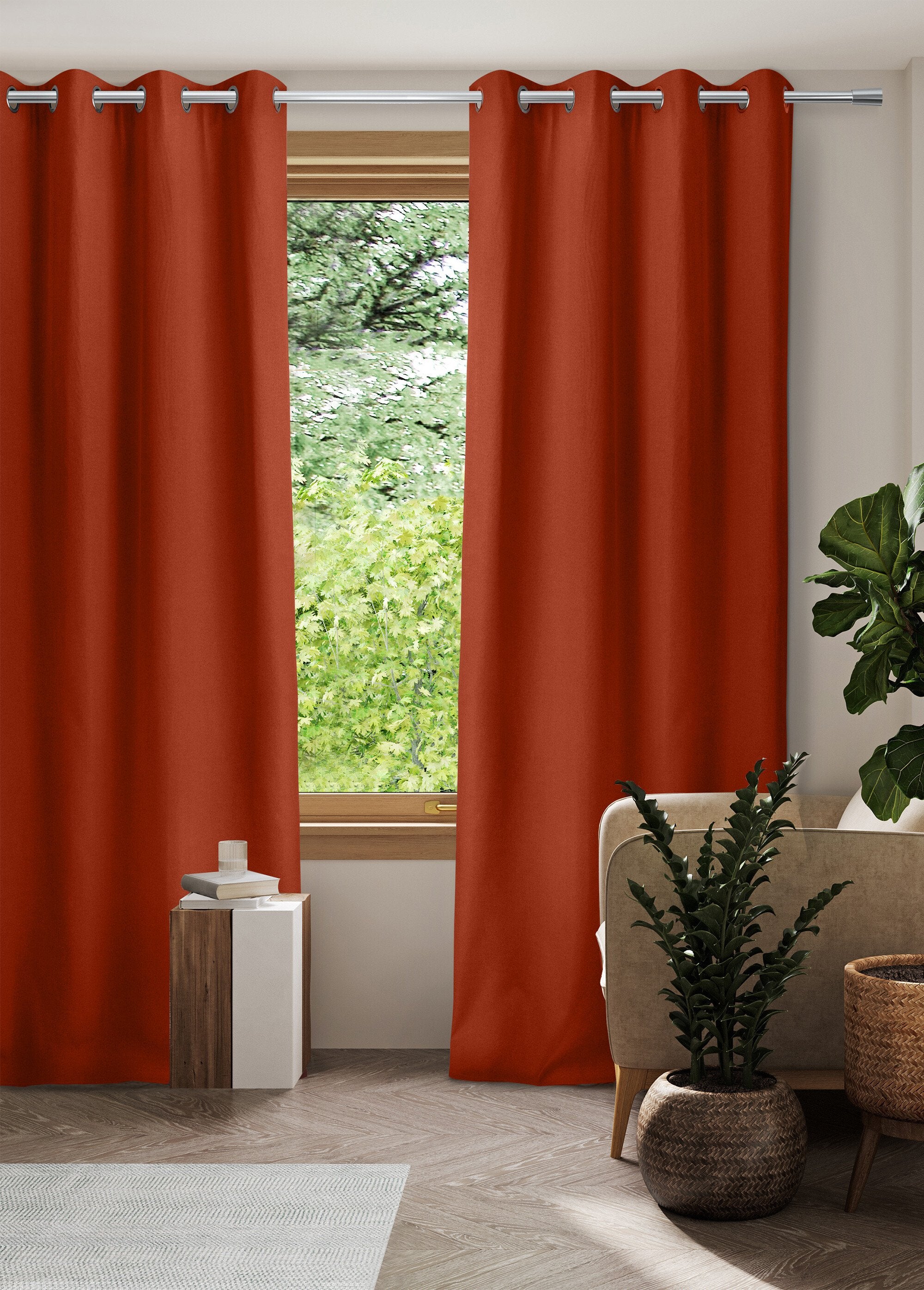 Fleece_thermal_curtain_with_a_woven_effect_and_eyelet_finish_Terracotta_SF1_slim