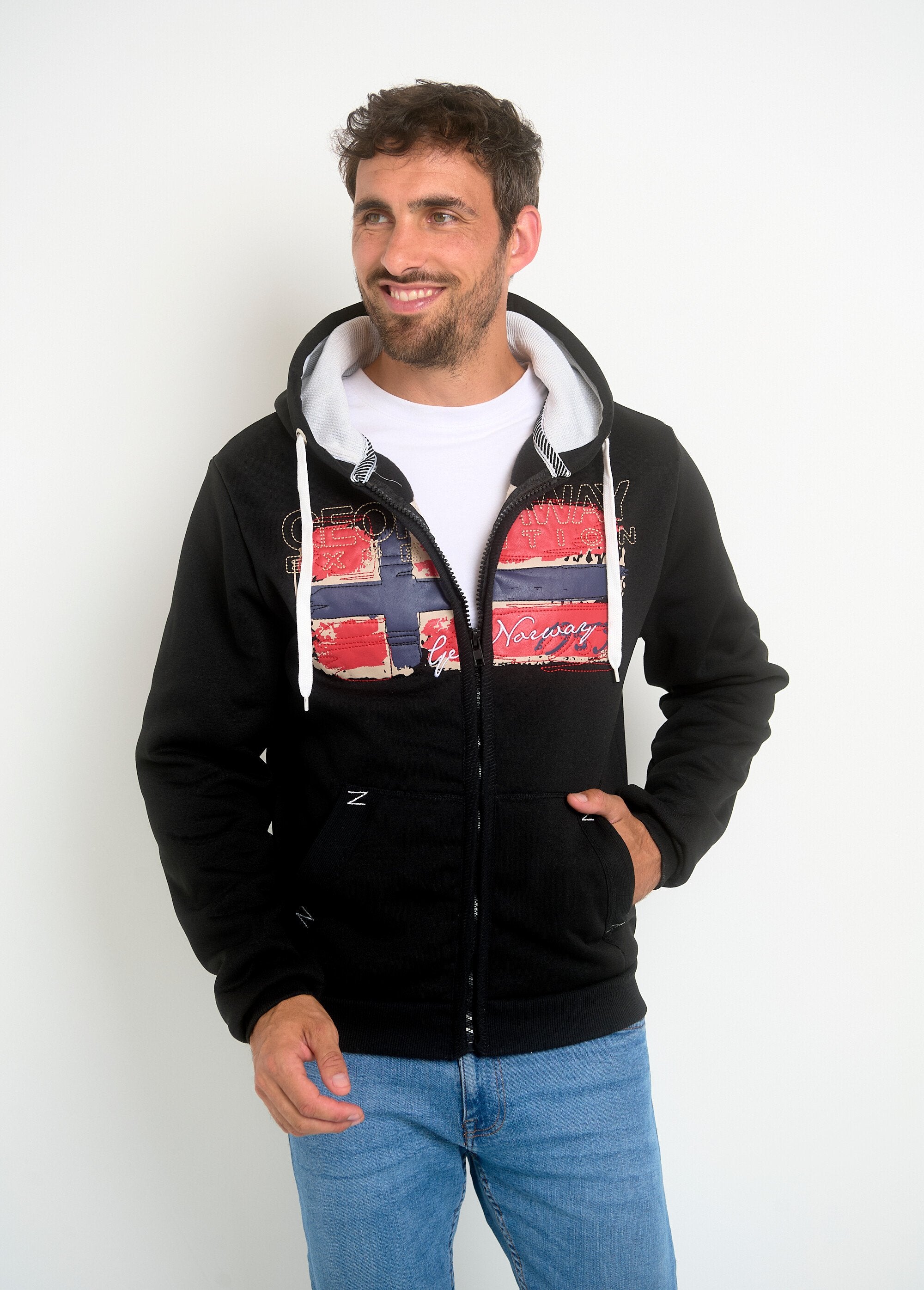 Kangaroo_pocket_zipped_hoodie_Black_and_gray_FA1_slim