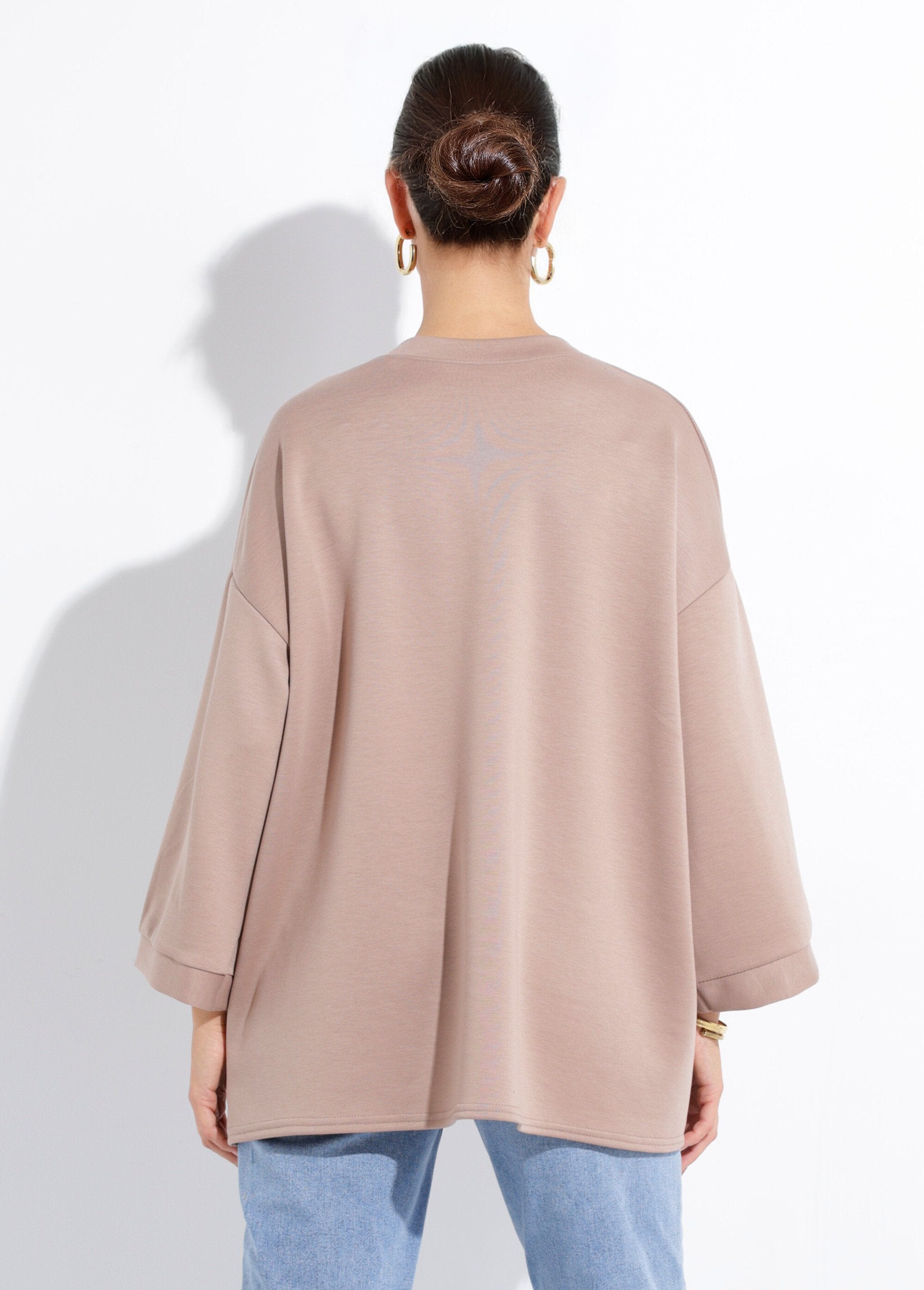 Wide_round_neck_sweatshirt,_3/4_sleeves_Mole_DO1_slim