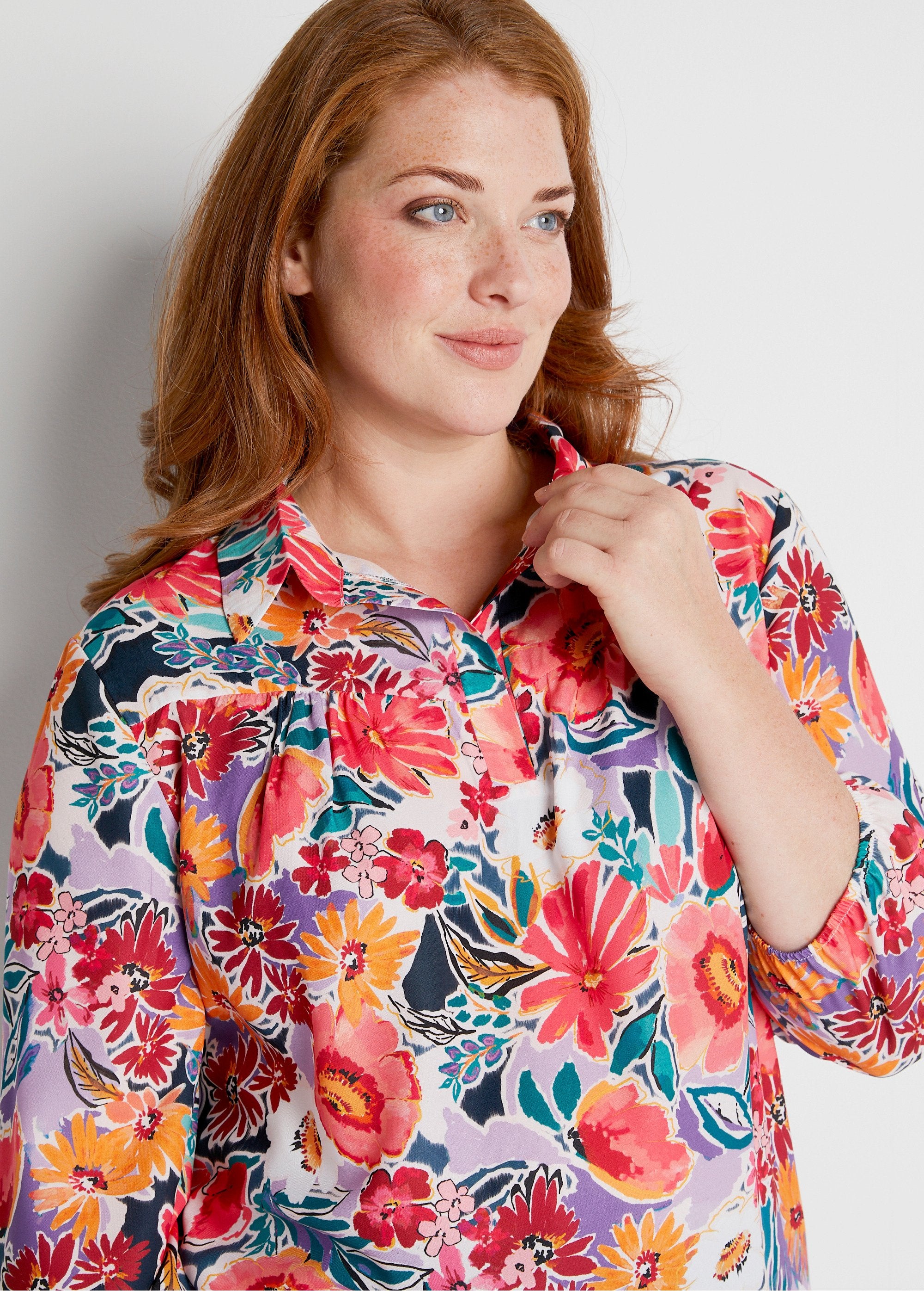 Floral_print_mid-length_loose_tunic_Orange_print_DE1_curvy