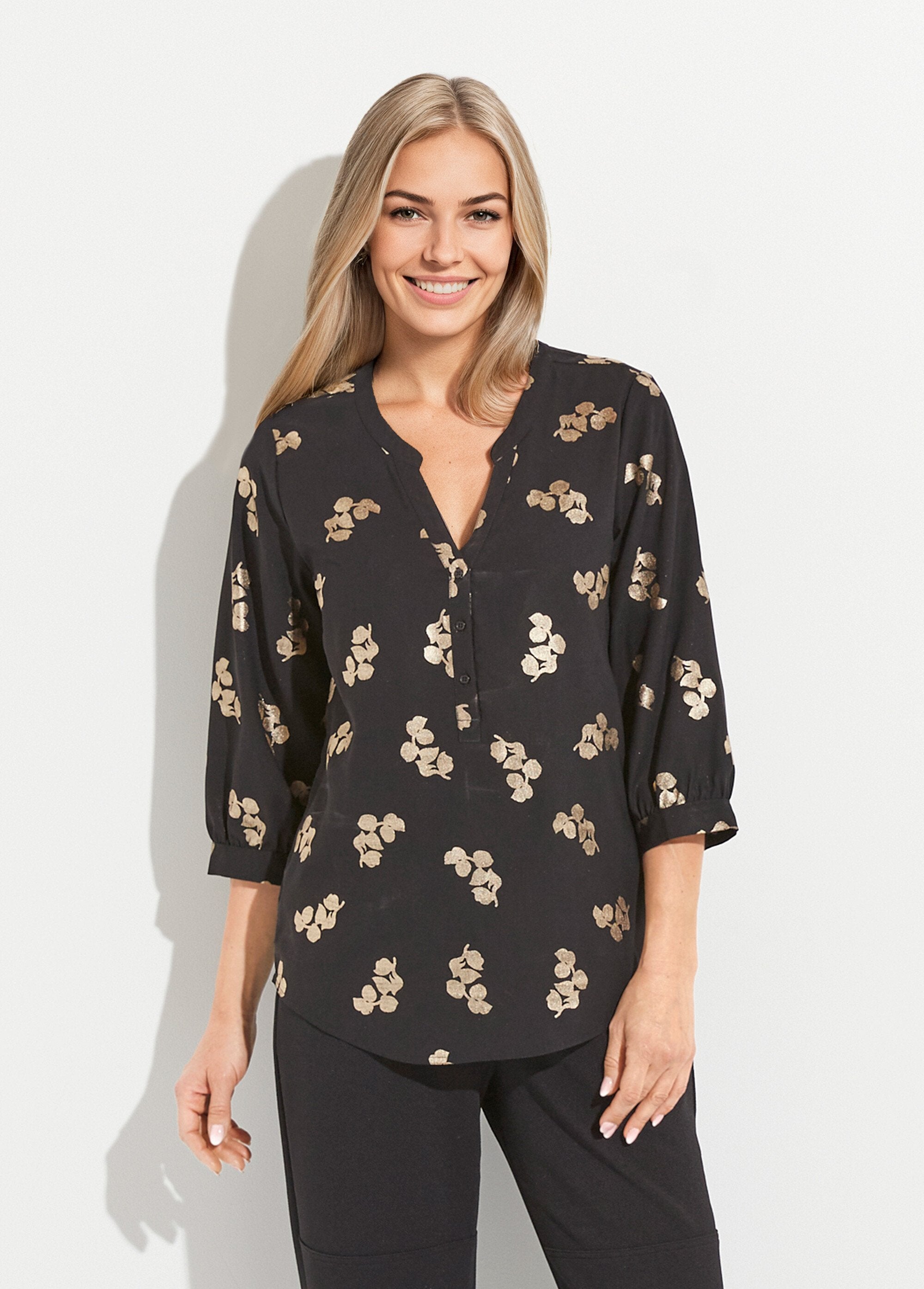 Loose-fitting_button-down_tunic_with_3/4-length_sleeves_Noir_FA1_slim